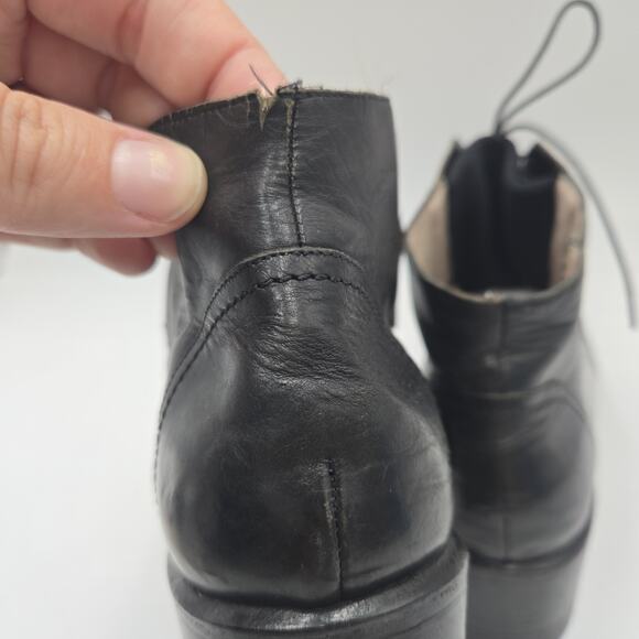 Vintage Via Spiga Boots Size 10 Black Lace Up Leather Italy Rare READ Victorian - Picture 5 of 9